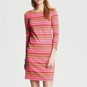 Banana Republic Pink and Gold Striped Long Sleeve Dress Sz 2